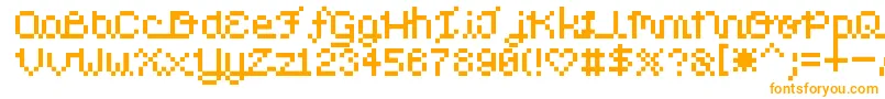 フォントPixelLove – 白い背景にオレンジのフォント