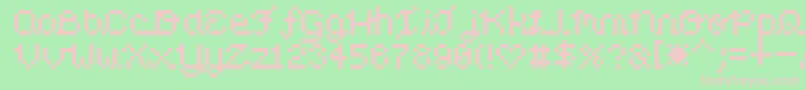 PixelLove Font – Pink Fonts on Green Background