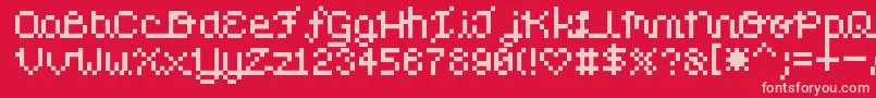 Fonte PixelLove – fontes rosa em um fundo vermelho
