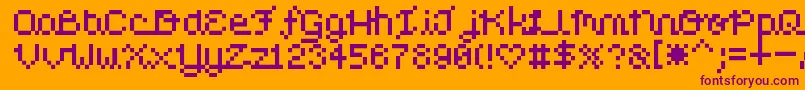 Police PixelLove – polices violettes sur fond orange