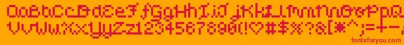 Шрифт PixelLove – красные шрифты на оранжевом фоне