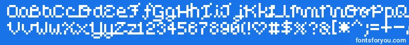 Police PixelLove – polices blanches sur fond bleu