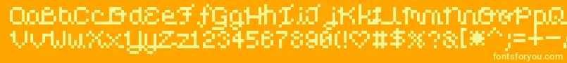 fuente PixelLove – Fuentes Amarillas Sobre Fondo Naranja