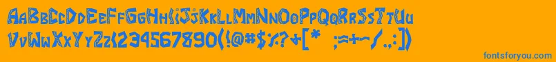 JiBurrito Font – Blue Fonts on Orange Background