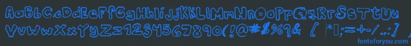 Kranne2 Font – Blue Fonts on Black Background