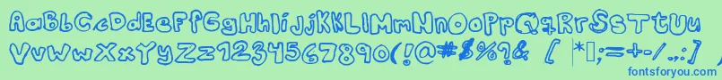 Kranne2 Font – Blue Fonts on Green Background