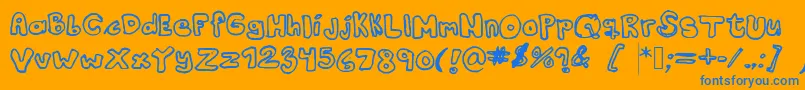 フォントKranne2 – オレンジの背景に青い文字