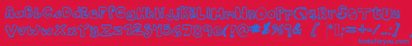 Kranne2 Font – Blue Fonts on Red Background