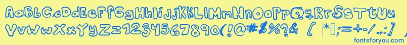 Kranne2 Font – Blue Fonts on Yellow Background