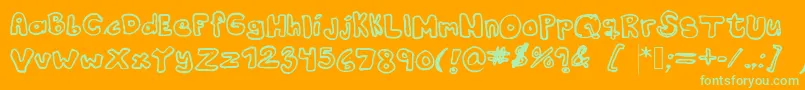 Kranne2 Font – Green Fonts on Orange Background