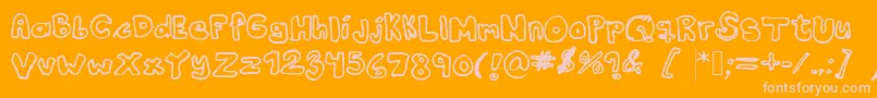Kranne2-fontti – vaaleanpunaiset fontit oranssilla taustalla