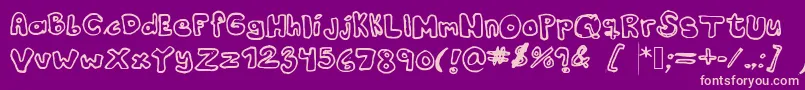 Kranne2-fontti – vaaleanpunaiset fontit violetilla taustalla