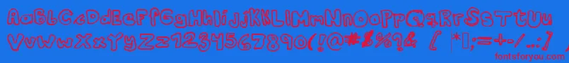 フォントKranne2 – 赤い文字の青い背景