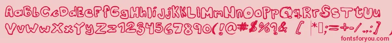 フォントKranne2 – ピンクの背景に赤い文字