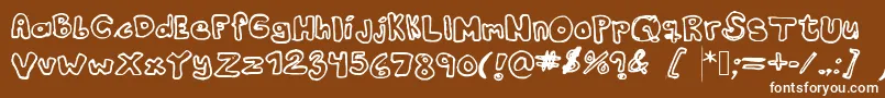 フォントKranne2 – 茶色の背景に白い文字