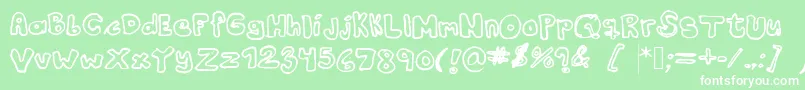 Kranne2 Font – White Fonts on Green Background