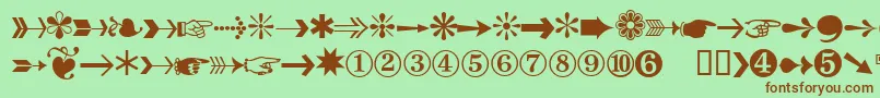 Шрифт DatasymcdbNormal – коричневые шрифты на зелёном фоне