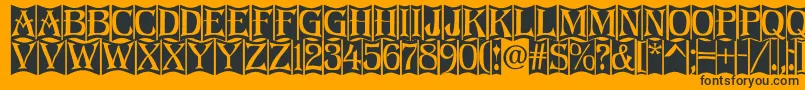 Algerius2-Schriftart – Schwarze Schriften auf orangefarbenem Hintergrund