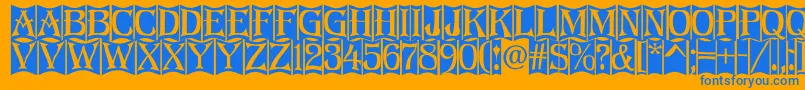 Algerius2 Font – Blue Fonts on Orange Background
