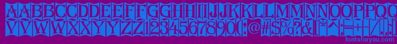 Шрифт Algerius2 – синие шрифты на фиолетовом фоне