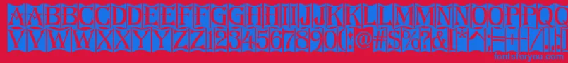 Algerius2 Font – Blue Fonts on Red Background