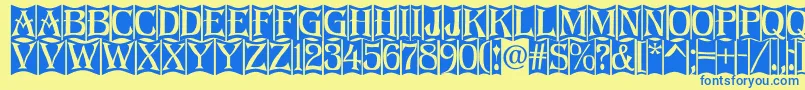 Algerius2 Font – Blue Fonts on Yellow Background