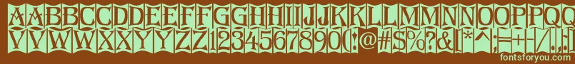 Algerius2-fontti – vihreät fontit ruskealla taustalla