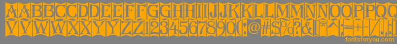 フォントAlgerius2 – オレンジの文字は灰色の背景にあります。