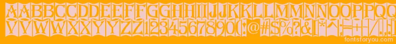 Algerius2-Schriftart – Rosa Schriften auf orangefarbenem Hintergrund