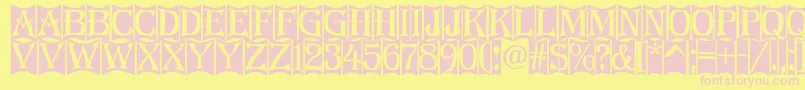 Algerius2-fontti – vaaleanpunaiset fontit keltaisella taustalla