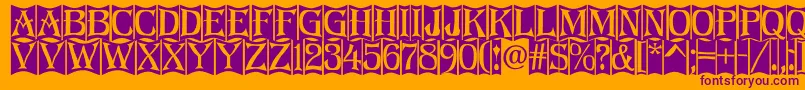 Algerius2-fontti – violetit fontit oranssilla taustalla
