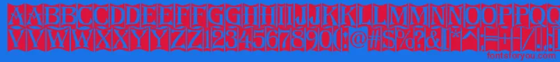 Algerius2-Schriftart – Rote Schriften auf blauem Hintergrund