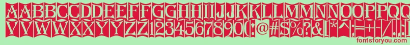 Algerius2 Font – Red Fonts on Green Background