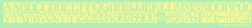 Algerius2-fontti – keltaiset fontit vihreällä taustalla