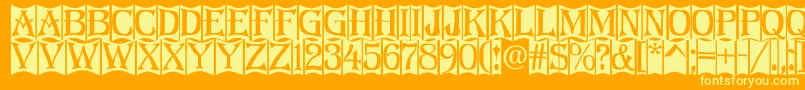 fuente Algerius2 – Fuentes Amarillas Sobre Fondo Naranja