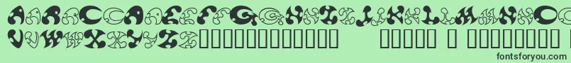 13DokusanNormal-fontti – mustat fontit vihreällä taustalla