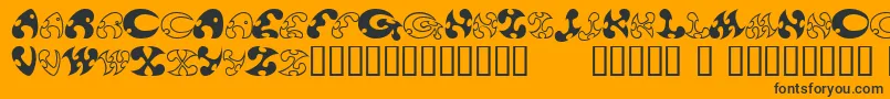13DokusanNormal-fontti – mustat fontit oranssilla taustalla