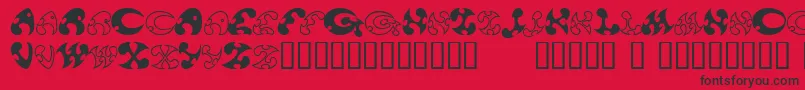 13DokusanNormal-Schriftart – Schwarze Schriften auf rotem Hintergrund