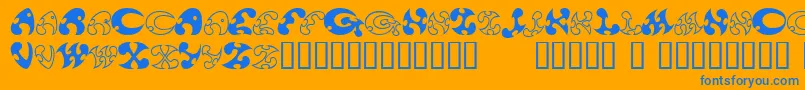 13DokusanNormal Font – Blue Fonts on Orange Background