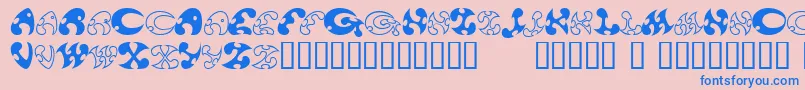 13DokusanNormal Font – Blue Fonts on Pink Background