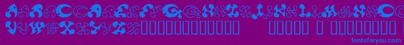 13DokusanNormal-fontti – siniset fontit violetilla taustalla