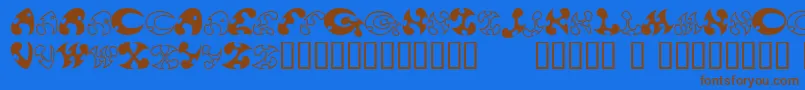 13DokusanNormal-fontti – ruskeat fontit sinisellä taustalla