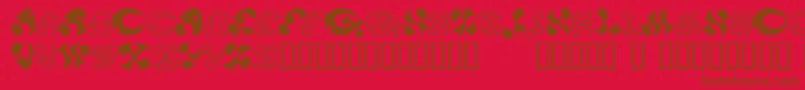13DokusanNormal-Schriftart – Braune Schriften auf rotem Hintergrund