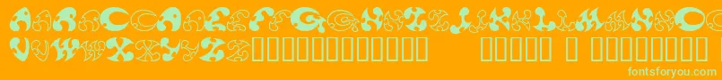 13DokusanNormal-fontti – vihreät fontit oranssilla taustalla