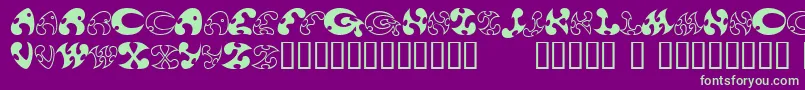 13DokusanNormal Font – Green Fonts on Purple Background