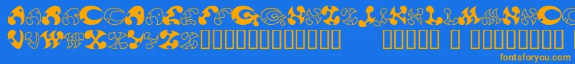 13DokusanNormal Font – Orange Fonts on Blue Background
