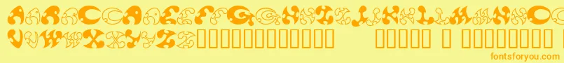 フォント13DokusanNormal – オレンジの文字が黄色の背景にあります。