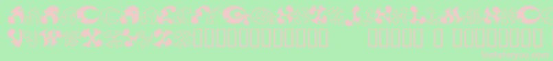 13DokusanNormal-fontti – vaaleanpunaiset fontit vihreällä taustalla