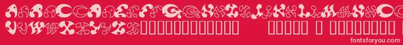 13DokusanNormal-fontti – vaaleanpunaiset fontit punaisella taustalla