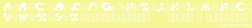 13DokusanNormal-fontti – valkoiset fontit keltaisella taustalla